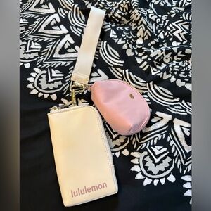 lululemon Dual Pouch Wristlet Wallet – Pink Haze/Light Ivory/Gold